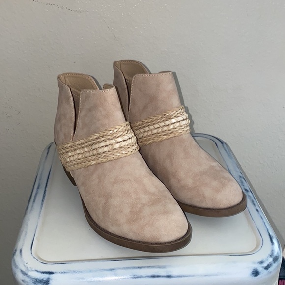 Beige Suede Booties - Picture 2 of 4